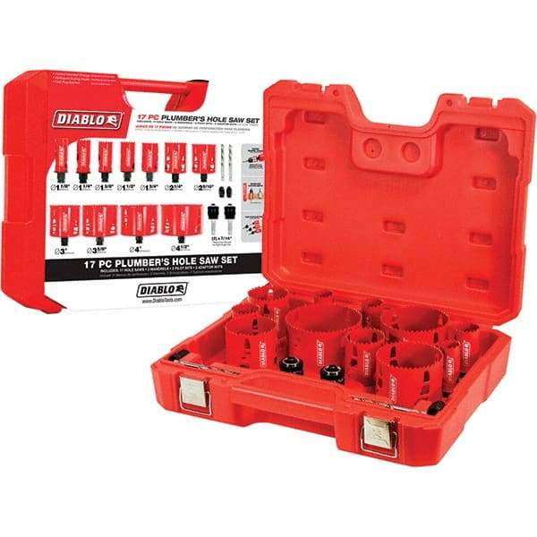 Freud - Hole Saw Kits Minimum Saw Diameter (Inch): 1-1/8 Maximum Saw Diameter (Inch): 4.5200 - Exact Tool & Supply