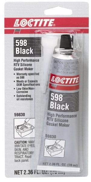 Loctite - 70ml High Performance RTV Silicone Gasket Maker - -75 to 625°F, Black, Comes in Tube - Exact Tool & Supply