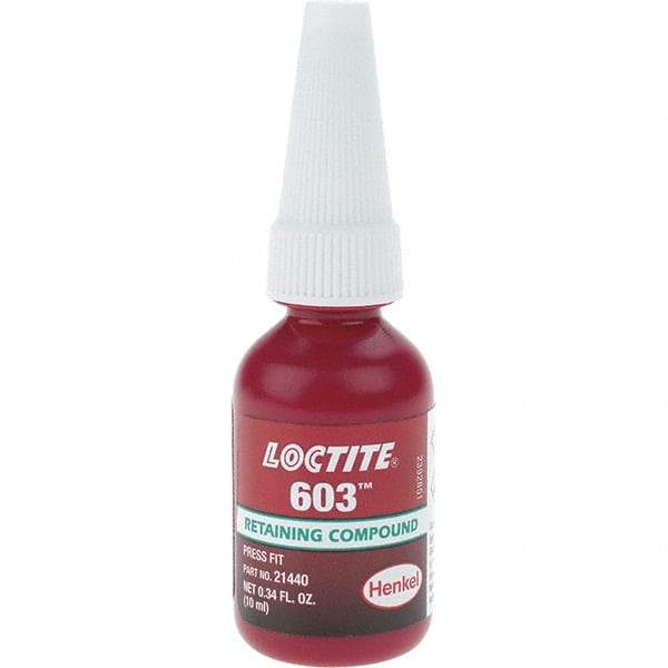 Loctite - 10 mL Tube, Green, Liquid High Strength Retaining Compound - Series 603 - Exact Tool & Supply