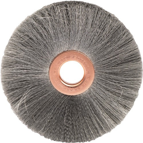 3″ Small Diameter Crimped Wire Wheel, .003″ Steel Fill, 1/2″ Arbor Hole - Exact Tool & Supply
