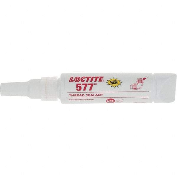 Loctite - 50 mL Tube, Yellow, Medium Strength Liquid Threadlocker - Series 577 - Exact Tool & Supply
