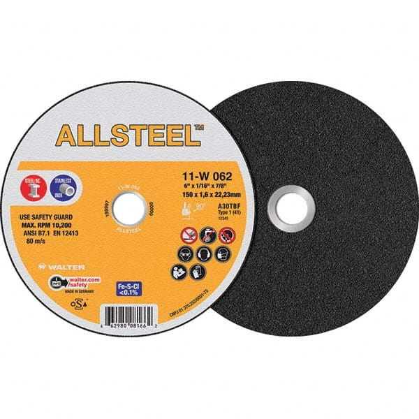 WALTER Surface Technologies - Cutoff Wheels Tool Compatibility: Angle Grinders Wheel Diameter (Inch): 6 - Exact Tool & Supply