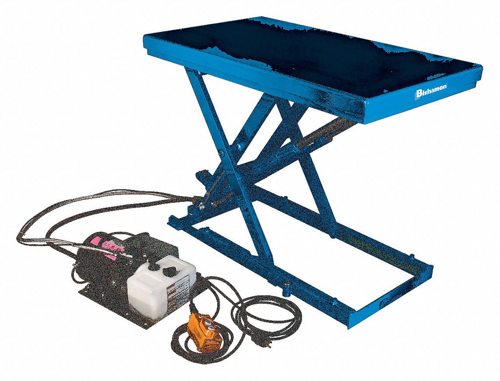 Stationary Scissor Lift Table, 4400 lb. Load Capacity, 39-3/8" Lifting Height Max., Electric Lift