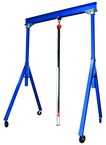 Gantry Crane - Solid steel construction - Large 8" Dia. locking phenolic casters - Adj. Height in 6" increments - 4000 lbs Load Capacity - Exact Tool & Supply