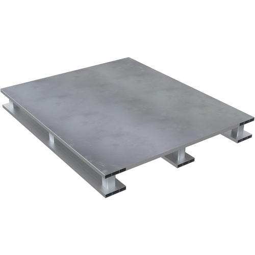 Aluminum Half Pallet Skid Bottom Solid Top 48 × 24 - Exact Tool & Supply