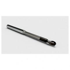 .015 Dia. - .023" LOC - 1-1/2" OAL 2 FL Ball Nose Carbide End Mill with .100 Reach-Nano Coated - Exact Tool & Supply
