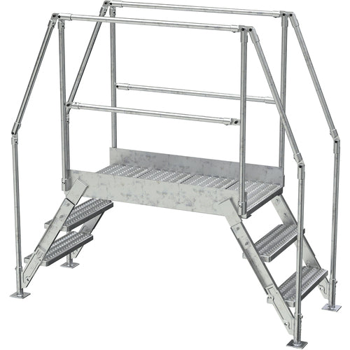 Aluminum Cross Over Ladder 38″ Wide 3 Step - Exact Tool & Supply