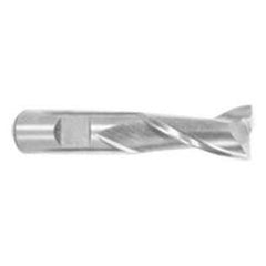 1-3/8 Dia. x 4 Overall Length 2-Flute Square End High Speed Steel SE End Mill-Round Shank-Center Cut-Uncoated - Exact Tool & Supply
