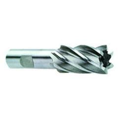 1-1/8 Dia. x 4-1/4 Overall Length 6-Flute Square End High Speed Steel SE End Mill-Round Shank-Center Cut-Uncoated - Exact Tool & Supply
