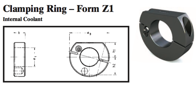 VDI Clamping Ring - Form Z1 (Internal Coolant) - Part #: CNC86 63.9850 2" - Exact Tool & Supply