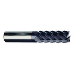 1" Dia. - 2" LOC - 4" OAL - .030 Radius 6 FL Carbide S/E HP End Mill-TiAlN-x - Exact Tool & Supply