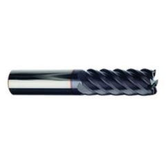 1" Dia. - 2" LOC - 4" OAL - .030 Radius 6 FL Carbide S/E HP End Mill-TiAlN-x - Exact Tool & Supply