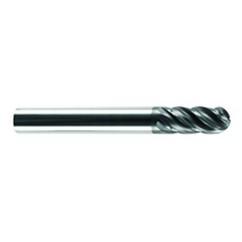 1/2" Dia. - 1-5/8" LOC - 6 OAL Ball Nose 5 FL Carbide S/E HP End Mill-AlCrNX - Exact Tool & Supply