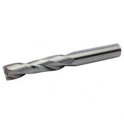 0.3mm Dia. x 45mm Overall Length 2-Flute Square End Solid Carbide SE End Mill-Round Shank-Center Cutting-WXL - Exact Tool & Supply