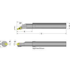 S12S-SVMCR-3 Right Hand 3/4 Shank Indexable Boring Bar - Exact Tool & Supply