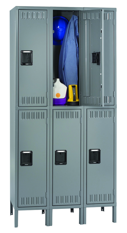 12"W x 18"D x 36" Double Tier (6 Opns), Welded Set Up, w/6" Legs, 3 Wide - Exact Tool & Supply