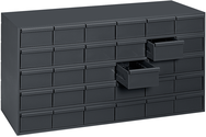 11-5/8" Deep - Steel - 30 Drawer Cabinet - for small part storage - Gray - Exact Tool & Supply