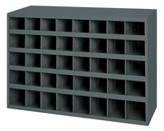 9" Deep Bin - Steel - 40 opening bin - for small part storage - Gray - Exact Tool & Supply
