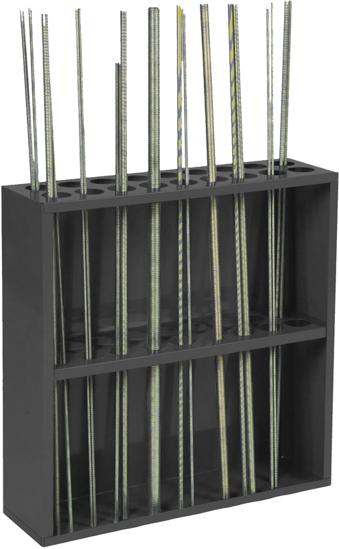 24-1/8 x 6-7/8 x 24'' - 18 Opening Threaded Rod Rack - Exact Tool & Supply