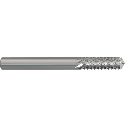 1/16 × 3/16 × 1/8 × 1-1/2 Solid Carbide Router - Drill Point Style - Exact Tool & Supply