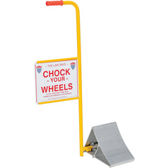 Aluminum Wheel Chock With Handle & Sign - Exact Tool & Supply