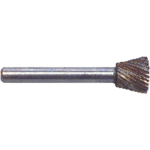 1/2 × 1/2 × 1/4″ SH Inverted Cone Shape - HSS - Burr - Exact Tool & Supply