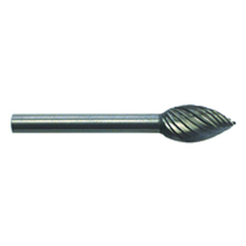 1/4 × 1/2 × 1/8″ SH Pointed Oval Shape - HSS - Burr - Exact Tool & Supply