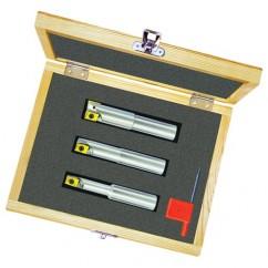 3 Pc. Coolant Thru Indexable End Mill Milling Kit- 3/8; 1/2; 5/8" Dia - Exact Tool & Supply