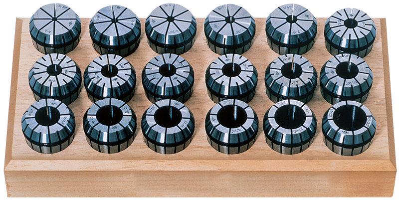 18 Pc. Collet Set - 3/32 to 3/4" - ER32 Style-Round Open - Exact Tool & Supply