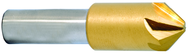 1" Size-1/2" Shank-120°-M42;TiN 6 Flute Chatterless Countersink - Exact Tool & Supply