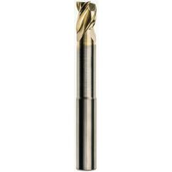 1 x 1 x 1-1/4 x 5 w/2-5/8 Reach .030 Radius 3 Flute Carbide M223N Streaker End Mill-ZrN - Exact Tool & Supply