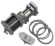 Air Vise w/Double Acting Air Cylinders - 3" Jaw Width - Exact Tool & Supply