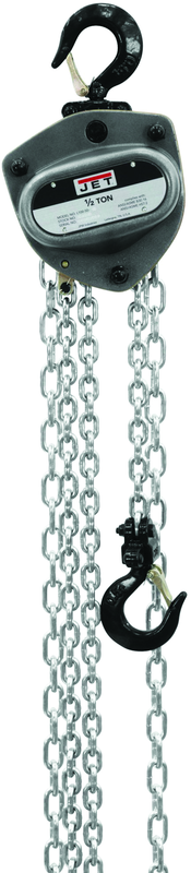 L-100-150WO-15, 1-1/2 Ton Hand Chain Hoist with 15' Lift & Overload Protection - Exact Tool & Supply