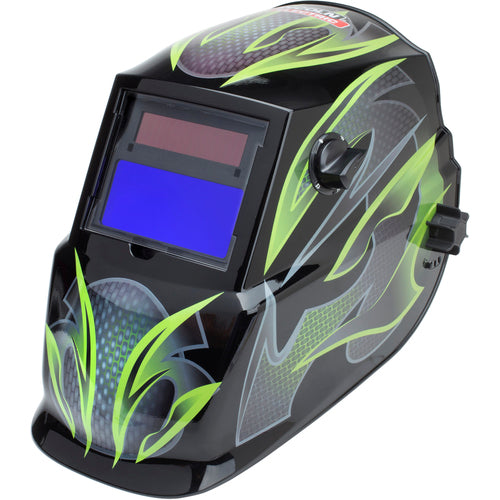 Auto-Darkening Welding Helmet with Variable Shade Lens No. 9-13 (1.73 × 3.82″ Viewing Area), Galaxis Design
