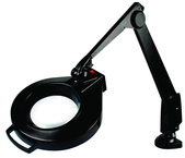 28" Arm 1.75X LED Mag Ben Bench Clamp, Floating Arm Circline - Exact Tool & Supply