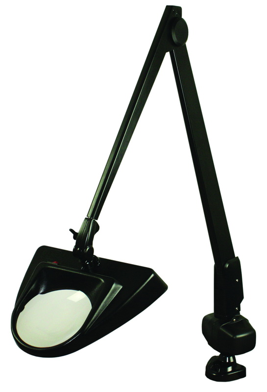 40" LED Magnifier 2.25X Clamp Base W/ Floating Arm Hi-Lighter - Exact Tool & Supply