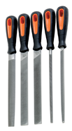 5 Pc. 8" Bastard Engineering File Set - Ergo Handles - Exact Tool & Supply