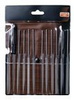 12 Pc. Swiss Pattern Needle File - 6-1/4"; Bastard Cut - Exact Tool & Supply
