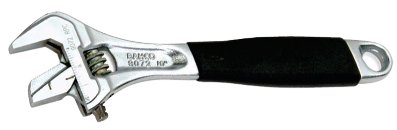 1-3/16" Opening - 10" OAL - Plated Adjustable Wrench - Exact Tool & Supply