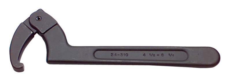 6-1/8 to 8-3/4'' Dia. Capacity - 13-3/4'' OAL - Adjustable Hook Spanner Wrench - Exact Tool & Supply