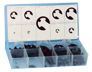 "E" Clip Assortment - 1/16 thru 7/8 Dia - Exact Tool & Supply