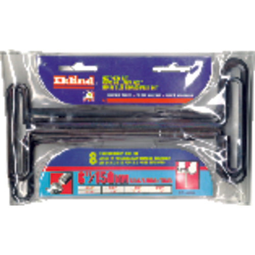 10 Pieces-3/32″-3/8″ T-Handle Style-6″ Arm-Hex Key Set with Plain Grip - Exact Tool & Supply