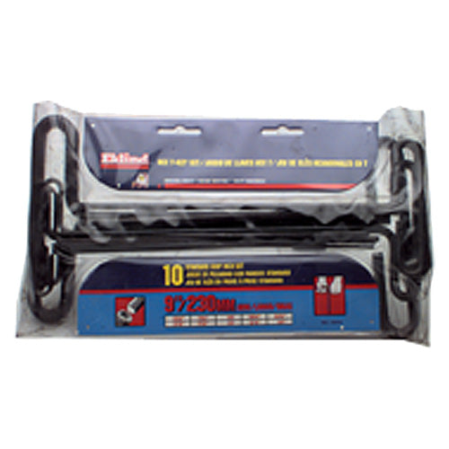 10 Pieces-3/32″-3/8″ T-Handle Style-9″ Arm-Hex Key Set with Plain Grip - Exact Tool & Supply