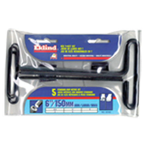 5 Pieces-2.5 mm-6 mm T-Handle Style-6″ Arm-Hex Key Set with Plain Grip - Exact Tool & Supply