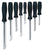 8 Piece - Screwdriver Set - Includes: #1 x 3; 2 x 4; 3 x 6 Phillips; 4"; 6"; 8" Slotted; 3"; 6" Electrician's Round - Exact Tool & Supply