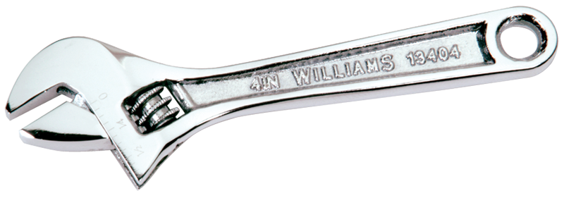 1-5/16'' Opening - 10'' OAL - Chrome Plated Adjustable Wrench - Exact Tool & Supply