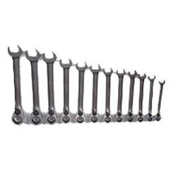 Snap-On/Williams Reverse Ratcheting Wrench Set -- 12 Pieces; 12PT Chrome Plated; Includes Sizes: 8; 9; 10; 11; 12; 13; 14; 15; 16; 17; 18; 19mm; 5° Swing - Exact Tool & Supply