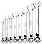Snap-On/Williams Reverse Ratcheting Wrench Set -- 8 Pieces; 12PT Chrome Plated; Includes Sizes: 5/16; 3/8; 7/16; 1/2; 9/16; 5/8; 11/16; 3/4"; 5° Swing - Exact Tool & Supply