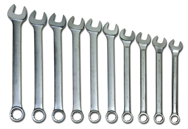 Snap-On/Williams Fractional Combination Wrench Set -- 10 Pieces; 12PT Satin Chrome; Includes Sizes: 1-5/16; 1-3/8; 1-7/16; 1-1/2; 1-5/8; 1-11/16; 1-3/4; 1-13/16; 1-7/8; 2" - Exact Tool & Supply