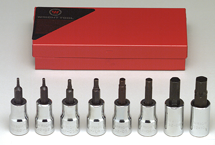 8 Piece - 2; 2.5; 3; 4; 5; 6; 8; 10mm - 3/8" Drive - Metric Hex Bit Set - Exact Tool & Supply